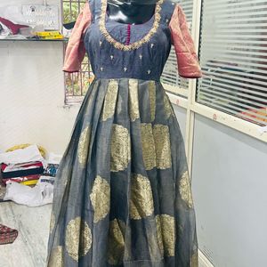 Ethnic Gowns | Long frock with Maggam work for festive wear | Freeup