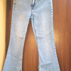 Nuon By Westside Blue High Waist Wife Leg Jeans