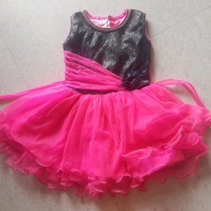 Pink Colour Party Wear Frock For Girls