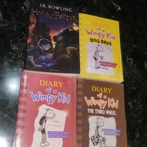 Fiction Books | Wimpy Kid And Harry Potter 4 Books Set | Freeup