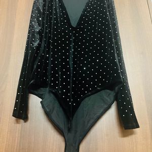 Tops & Tunics, H&M Black Stones Body Suit Xl