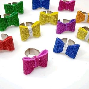 Handmade Korean Glitter Bow Ring