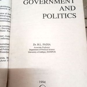 Textbooks | Indian Government And Politics By Dr.B.L.Fadia | Freeup