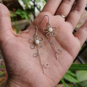 wire flower earrings