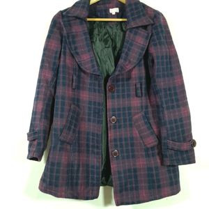 Multicolor Checks Winter Jacket (Women's)