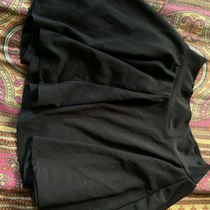 Shorts & Skirts, Aahwan Women Solid Flared Black Short Skirt