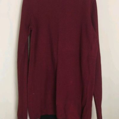 Sweaters Club York Men s Red Full Sleeve Striped Round Neck