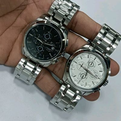 Round Casual Watches Men White Dial Wrist Watch