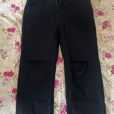 Jeans & Trousers, Madish Black Jeans With A Nice Slit