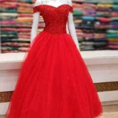 Red Prom Dress,ball Gown Lace Prom Dress,beaded Bodice Prom Gown,princess  Prom Dresses,sexy Evening on Luulla