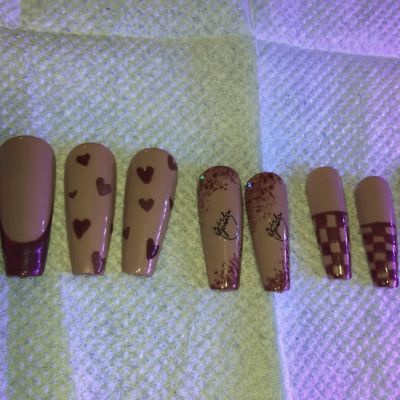 Amazon.com: BABALAL Long Press on Nails Brown Fake Nails Ballerina Nails  Ombre Acrylic Nails Glossy Nails for Women and Girls : Beauty & Personal  Care