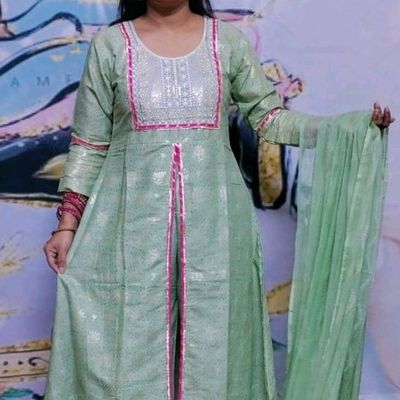 DressBerry Sweetheart Neck Top & Front Open Coat With Trousers - Absolutely  Desi