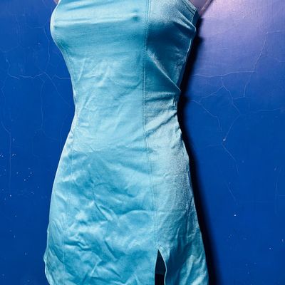 Soothing Blue Rayon Dress with Dupatta