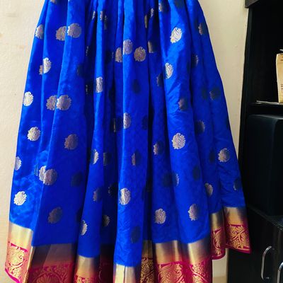 Buy Pink Blue Combination Banarasi Silk Lehenga Inner Cancan Canvas Semi  Stitch Lehenga Choli Women's Lehenga Choli Bridal Wear Choli Lengha Online  in India - Etsy