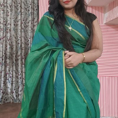 Dark Green Cotton Saree | Leemboodi