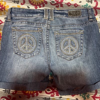 Miss me jeans peace sign 2024 crystal pockets