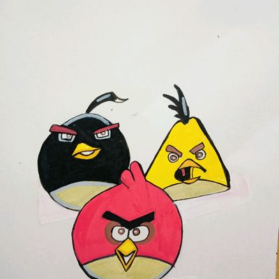 Drawing Angry Birds - Realistic 3D Art | Art by Mihai Alin Ion