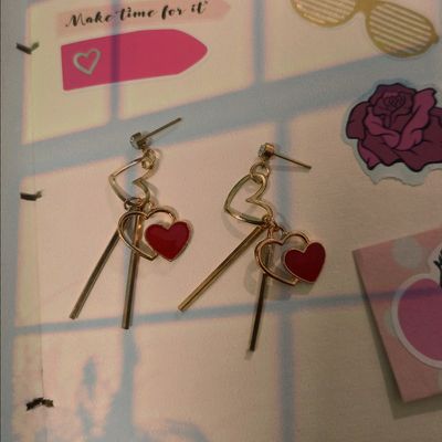 5/$25 Valentines Earrings Heart Shaped Earrings Valentines Day Faux Leather  Earr | Teardrop dangle earrings, Sparkle earrings, Red earrings