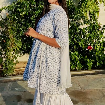 Buy Rose Solid Angrakha Style Suit Set Online - Ritu Kumar International  Store View