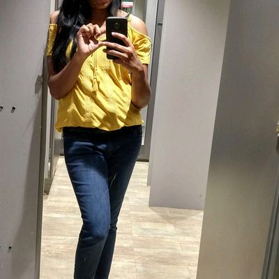 Tops & Tunics, Yellow Off Shoulder Top