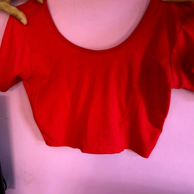 Blouses, Red stretchable And Comfy blouse-M Size