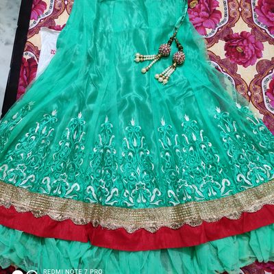 Blue and Pink embroidered Georgette lehenga-choli - Best Deal - 893022