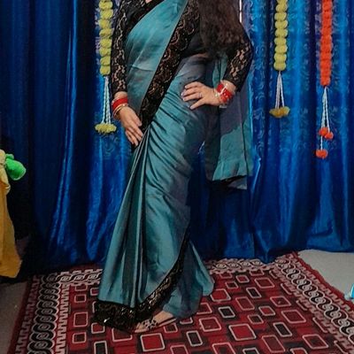 Festive Black and Grey color Blended, Silk fabric Saree : 1842410