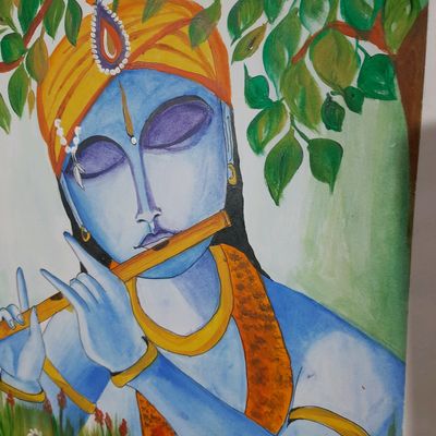Drawings for cost - My new krishna drawing in wall #krishna #drawing  #lovedrawings #painting #rahulragavan #rahul.drawing#color | Facebook