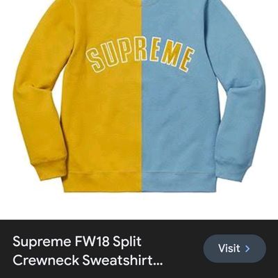 Supreme split crewneck clearance yellow