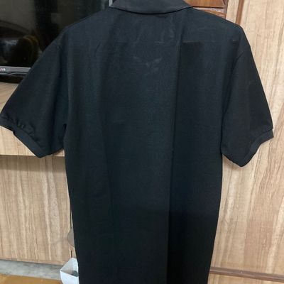 T-Shirts, Set Of Collard Oversized Black T-shirt (plain) And Black Free  size Crop Top.