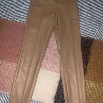 ZARA Women Pvc Leather Pants, Women's Fashion, Tops, Other Tops on Carousell