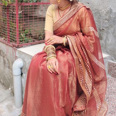 Range in Budget Dark Brown Satin Embroidered Saree|SARV120409