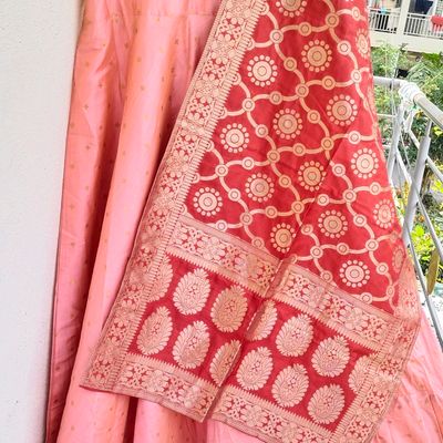 Pink Banarasi dress with sequence-worked organza dupatta(FW) – ekantastudio