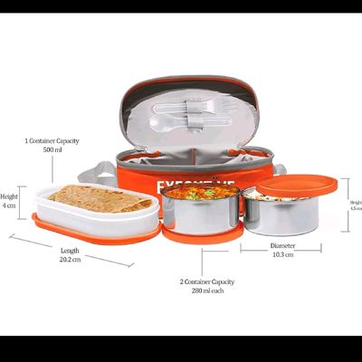 Milton Executive Insulated Lunch Box 2 Stainless Steel Container 280 ml  Each