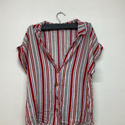 Tops & Tunics, Half sleevs Vertical stripes shirt