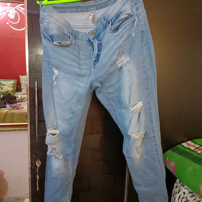 Medium Blue Solid Full Length Casual Men Slim Fit Jeans - Selling Fast at  Pantaloons.com