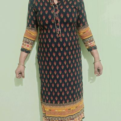 Blue Geometric Print Kurta With Leggings | Aza fashion, A line kurta, Ritu  kumar