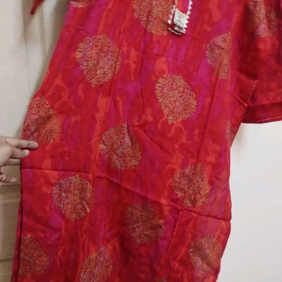Rose Pink Designer Embroidered Net Kurti Style Lehenga | Saira's Boutique