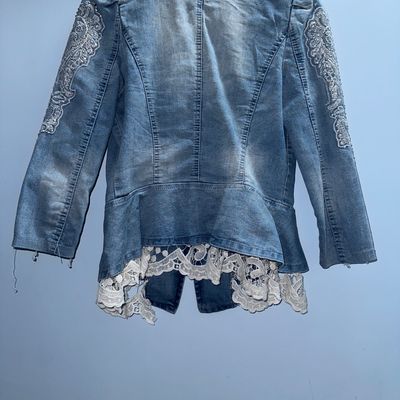 Pastel Lace Denim Jacket | tessastiaras.co.uk