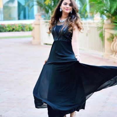 Best Trend Designer Black Color Bollywood Anarkali Kurtis
