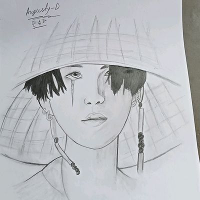 BTS Suga pencil drawing