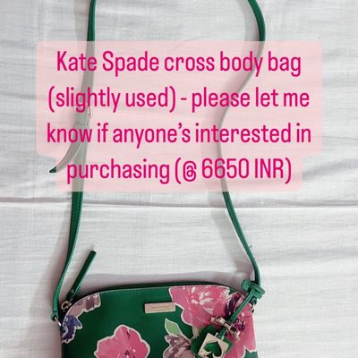 Kate Spade The Little Better Nylon Small Shoulder Tote Fresh Green Pink  Floral
