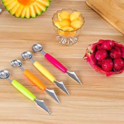 2 In 1 Melon Baller, Stainless Steel Multifunctional Dig Scoop