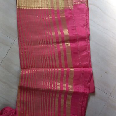 Sarees | Party Wear Cotton Silk Saree With Stitched Blouse | Freeup