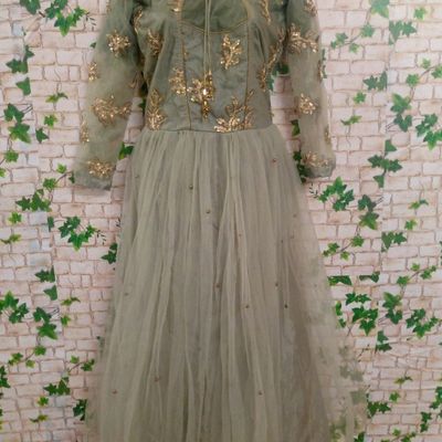 Buy KALKI FASHION English Ivy Green Flowy Dress online