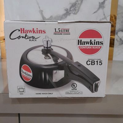 Hawkins CB15 Hard Anodised Pressure Cooker 1.5-Liter Contura Black