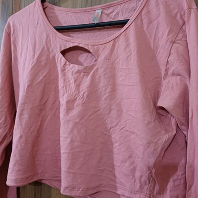 Tops & Tunics, Pink Crop Top With Sleeves