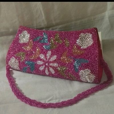 WINE moti thread jaal artisanal embroidered luxury drawstring bridesmaid  potli designer inspired handbag fashionable gifting purse