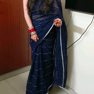 Kanjeevaram Blue Silver Silk Saree