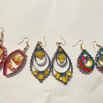 Latest on sale quilling earrings